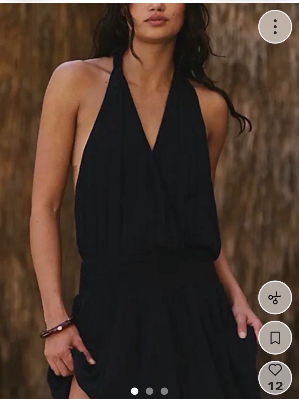 Free People Black Backless Halter Maxi Dress